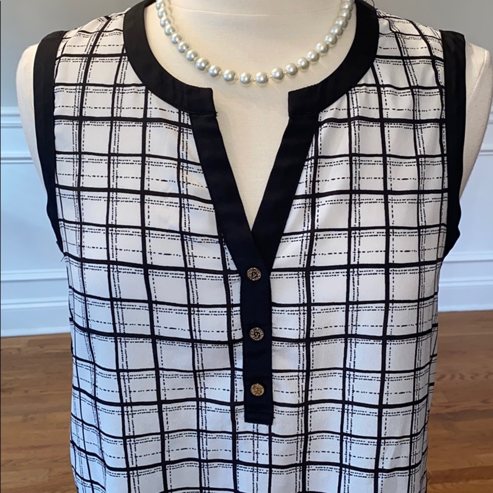 ‼️5$ ANNE KLEIN WINDOWPANE BLOUSE EUC